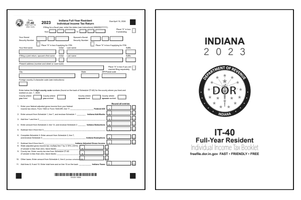 Printable Indiana Tax Schedules