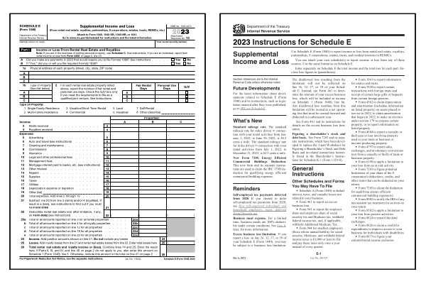 Printable Irs Form 1040 Schedule E