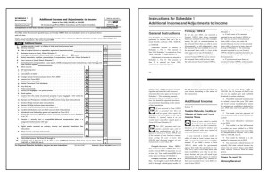 IRS Schedule 1 with instructions booklet.