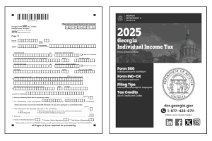 Georgia Form 500 with instructions booklet.