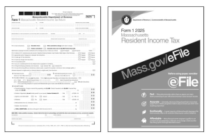 Massachusetts Form 1 with instructions booklet.