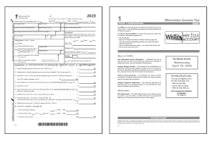 Wisconsin Form 1 with instructions booklet.