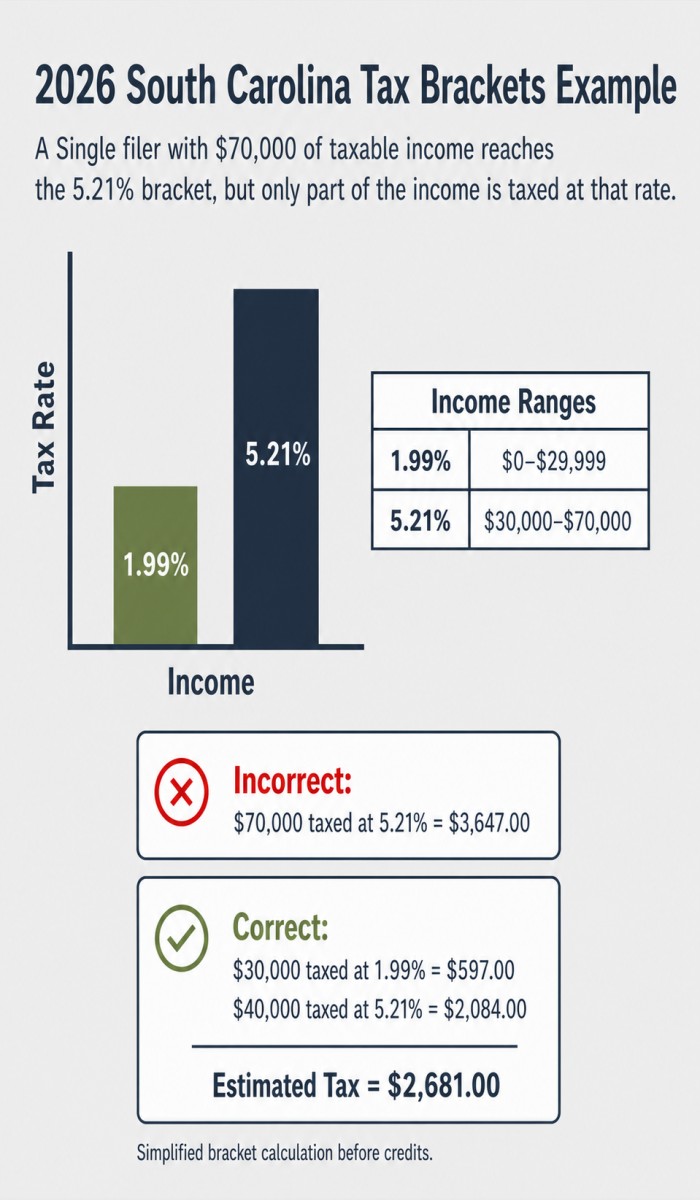 2026 South Carolina Tax Brackets Example.