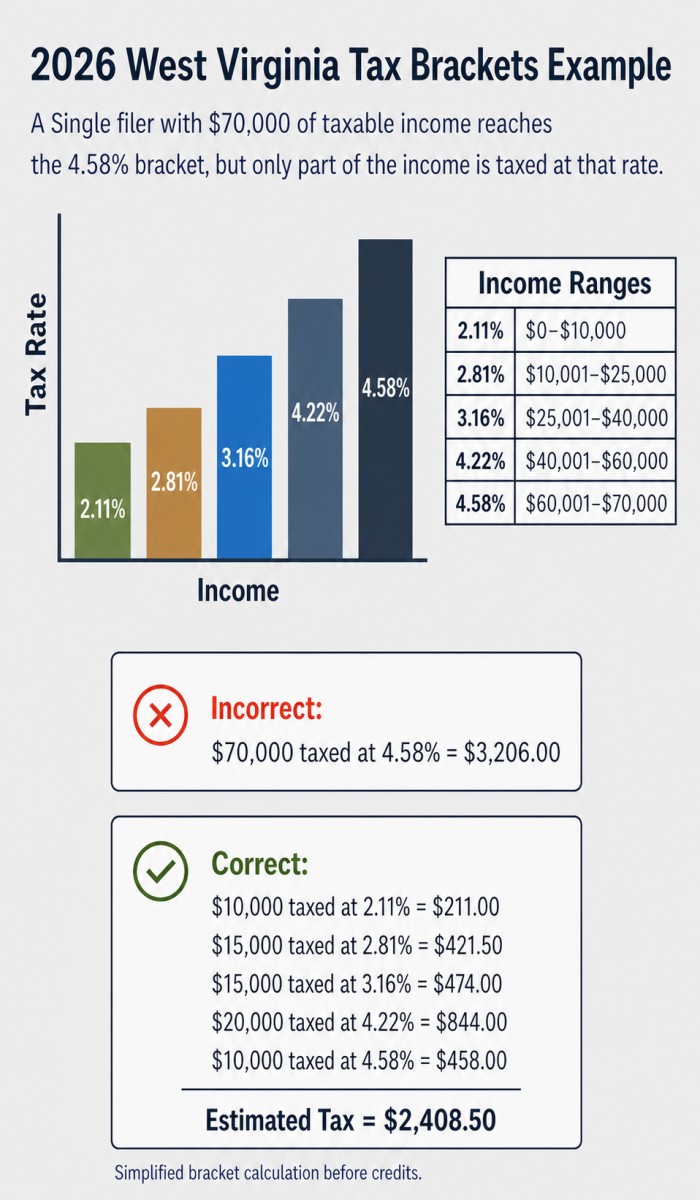 2026 West Virginia Tax Brackets Example.